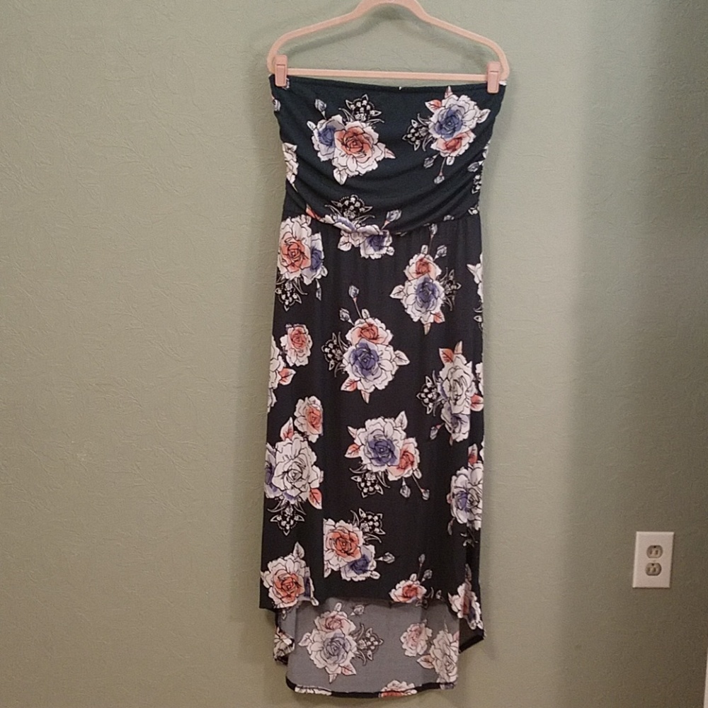 Maurices floral print strapless maxi dress